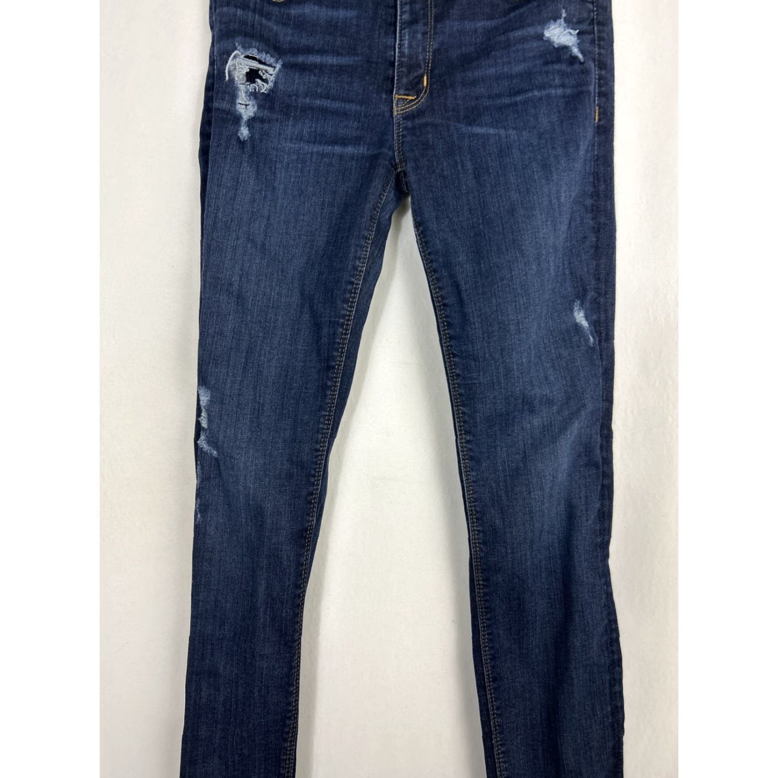 Hudson HUDSON Nico Super Skinny Jeans Womens 27 Mid-Rise Dark Wash Distressed 28x29 Size 27" / US 4 / IT 40 - 3 Thumbnail