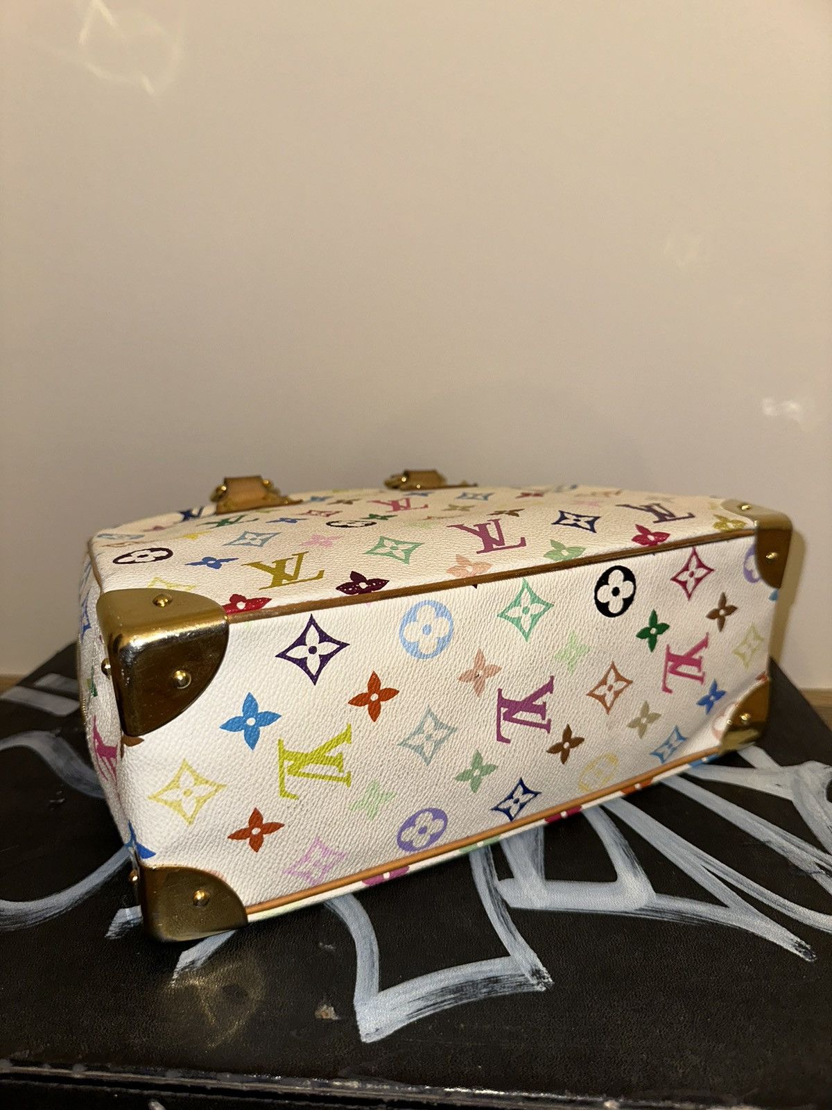 Louis Vuitton × Takashi Murakami Louis Vuitton Trouville Handbag White Takashi Murakami print Size ONE SIZE - 4 Thumbnail