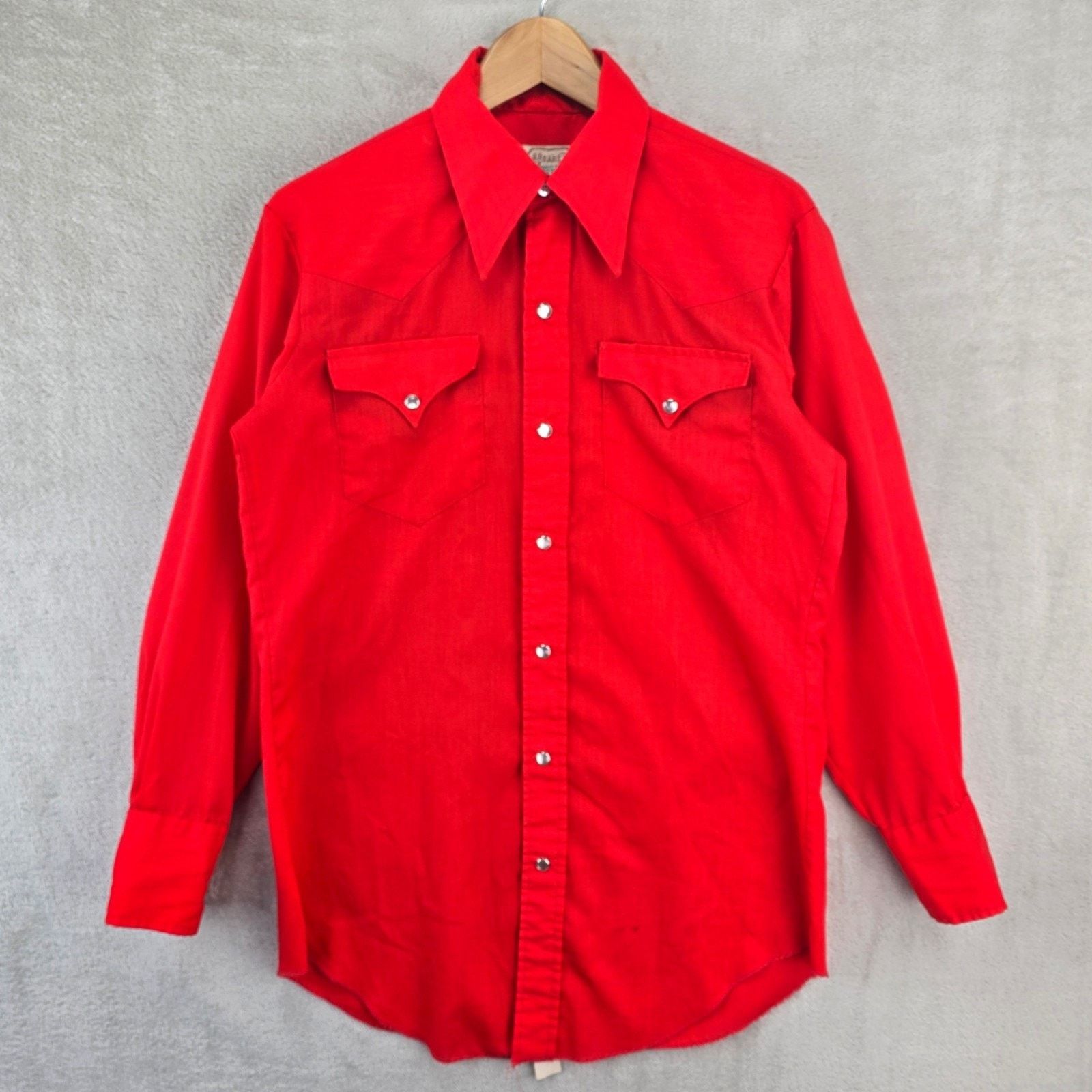 Other Vintage H Bar C Shirt Mens 15.5-30 Red Pearl Snap Western Size US S / EU 44-46 / 1 - 1 Thumbnail