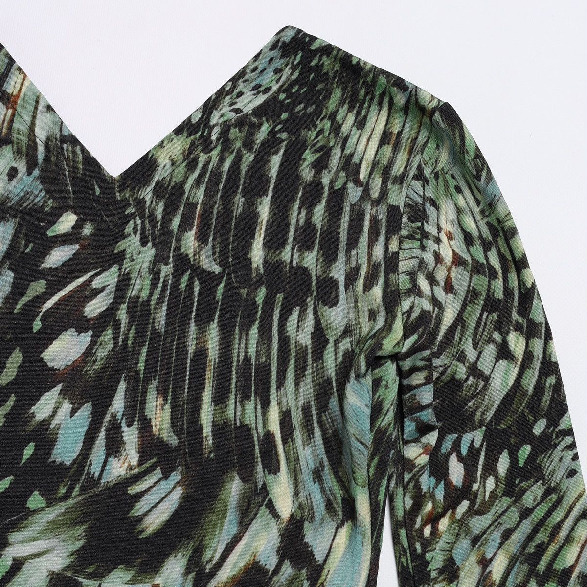 Just Cavalli Just Roberto Cavalli Feather Print Green Jungle Floral Top Size M / US 6-8 / IT 42-44 - 12 Thumbnail