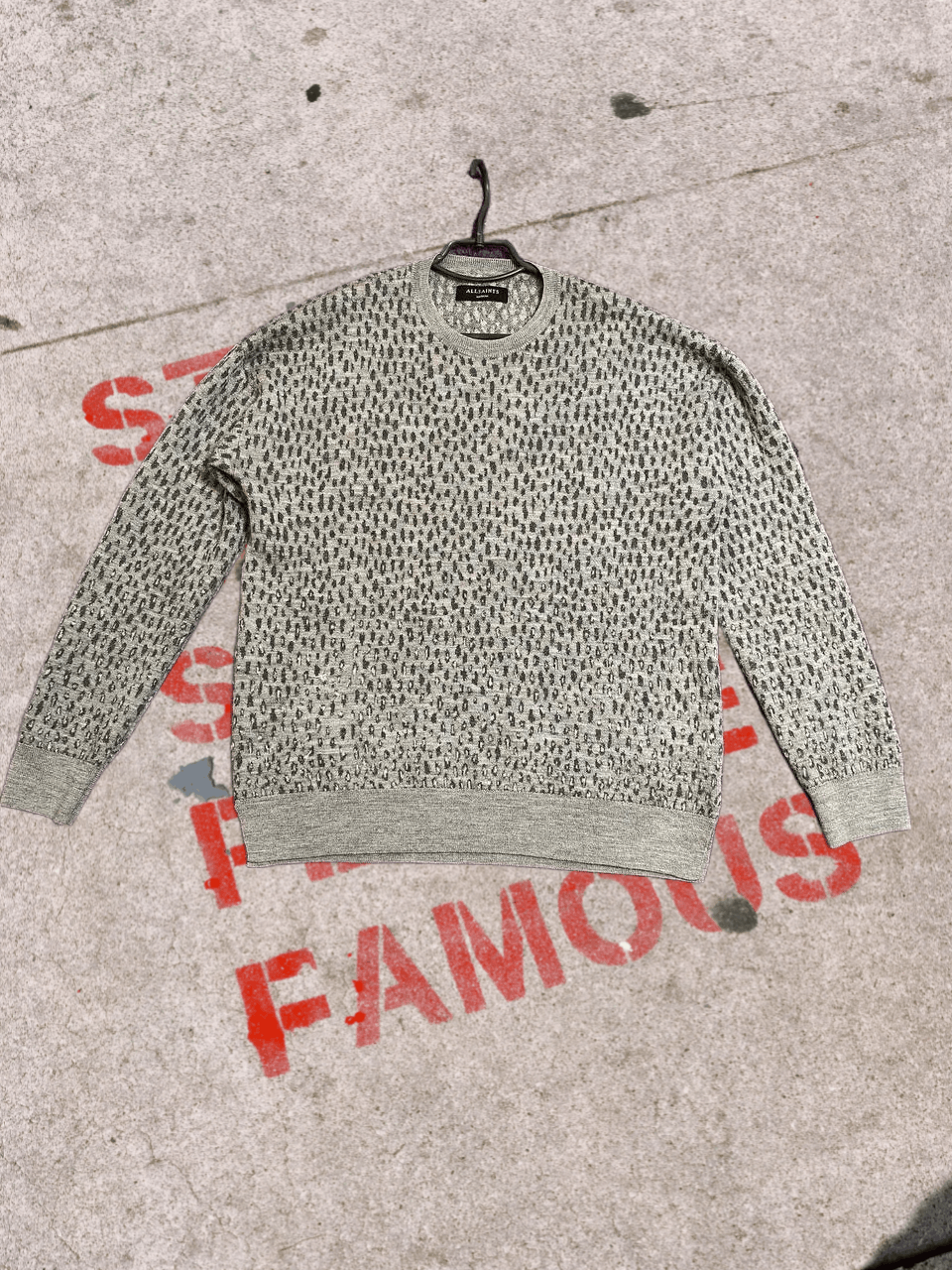 Allsaints Streetwear Vintage Print Sweatshirt Gray Allsaints Size US M / EU 48-50 / 2 - 1 Thumbnail