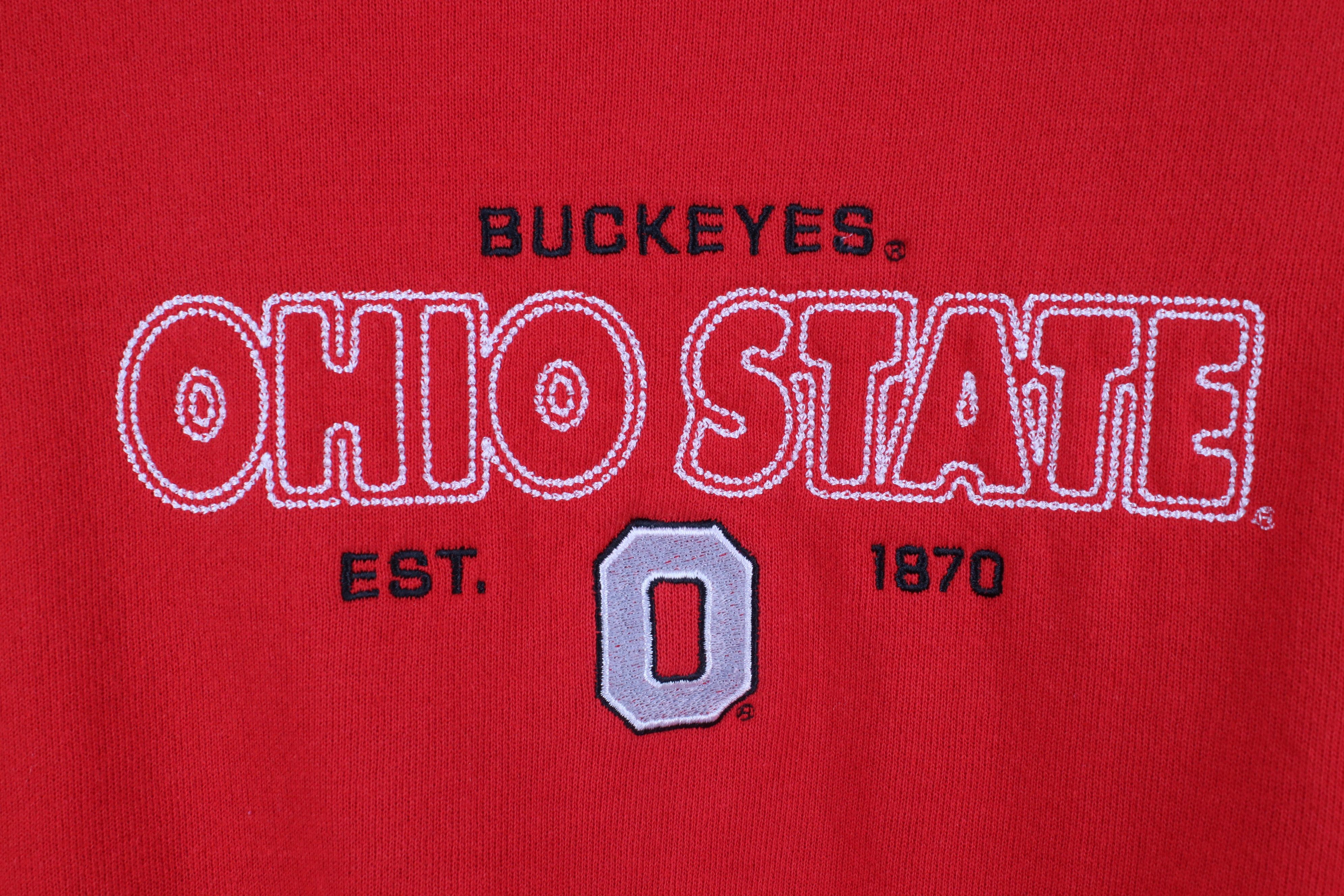 Vintage Vintage 90s Spell Heavy Ohio State University Sweatshirt Red Size US L / EU 52-54 / 3 - 4 Thumbnail