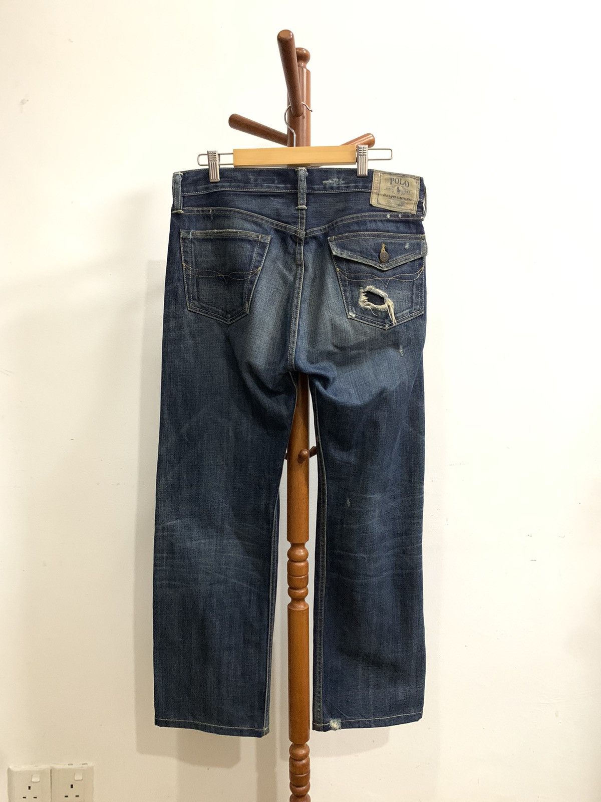Polo Ralph Lauren × Ralph Lauren Ralph Lauren York Classic Wash Bleeker 867 Distressed Denim Size US 32 / EU 48 - 2 Thumbnail
