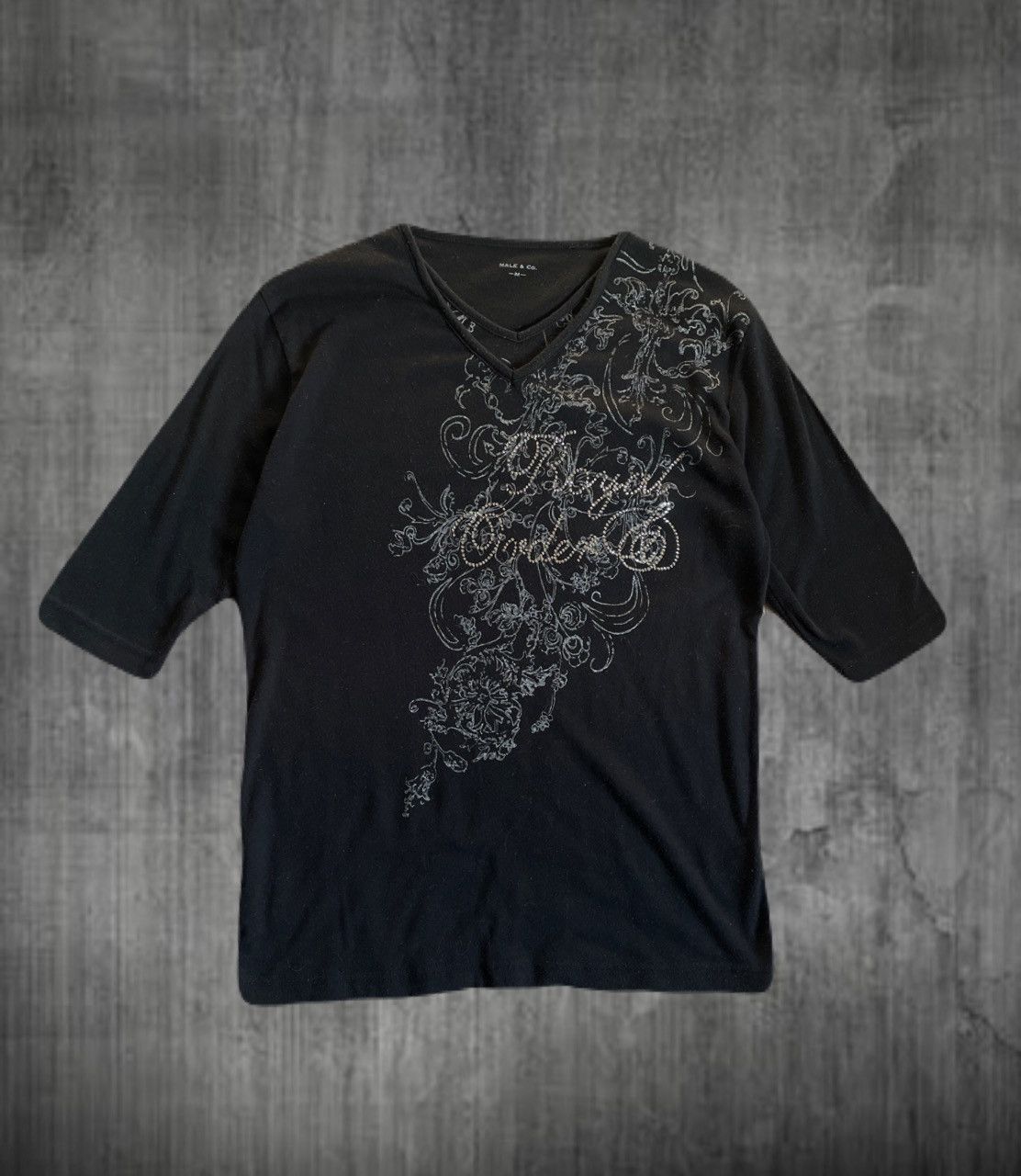 If Six Was Nine 2000s Japanese archive Vkei Glitter Floral 3/4 Sleeve Tee Size US S / EU 44-46 / 1 - 1 Thumbnail