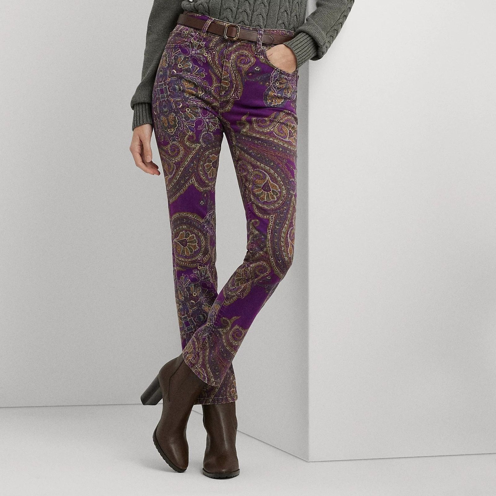 Lauren Ralph Lauren Lauren Ralph Lauren High Rise Straight Ankle Paisley Jean 30 Size 30" / US 8 / IT 44 - 1 Thumbnail