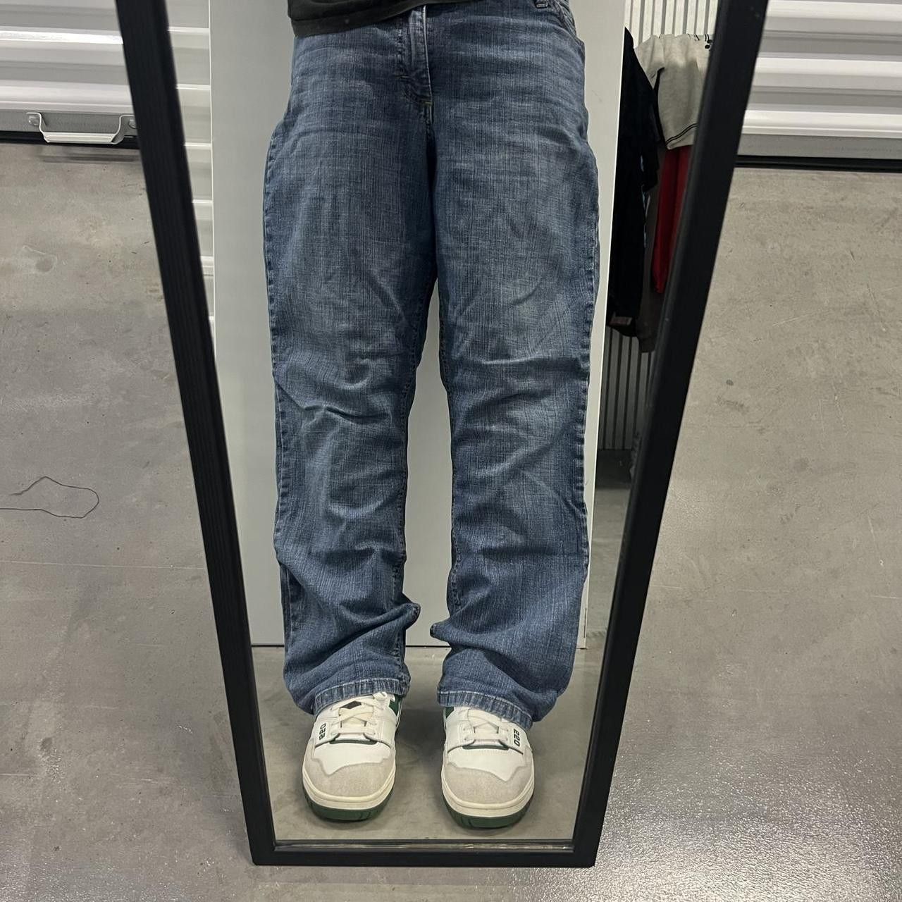 Japanese Brand × Vintage Vintage Y2K/2000s Wide Leg Blue Dark Wash Denim Jeans Size US 36 / EU 52 - 1 Thumbnail