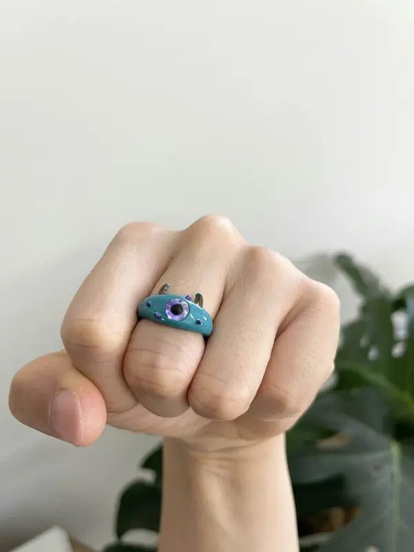 Other RARE Vintage Baby Evil Monster Eye Ring Size ONE SIZE - 2 Thumbnail