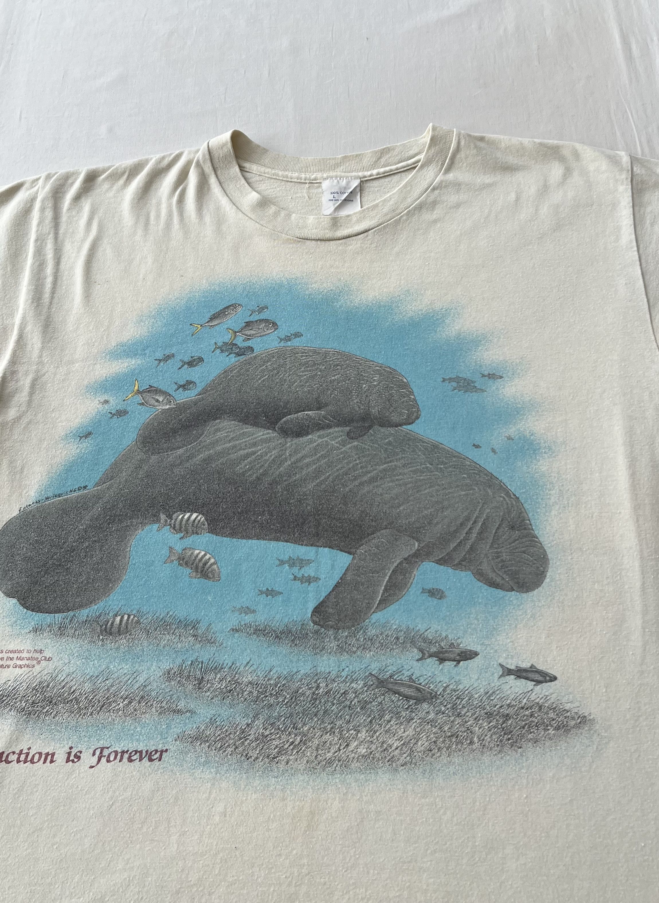 Vintage Vintage 1988 Harlequin Manatee Ocean Animal Nature T-shirt Size US L / EU 52-54 / 3 - 3 Thumbnail