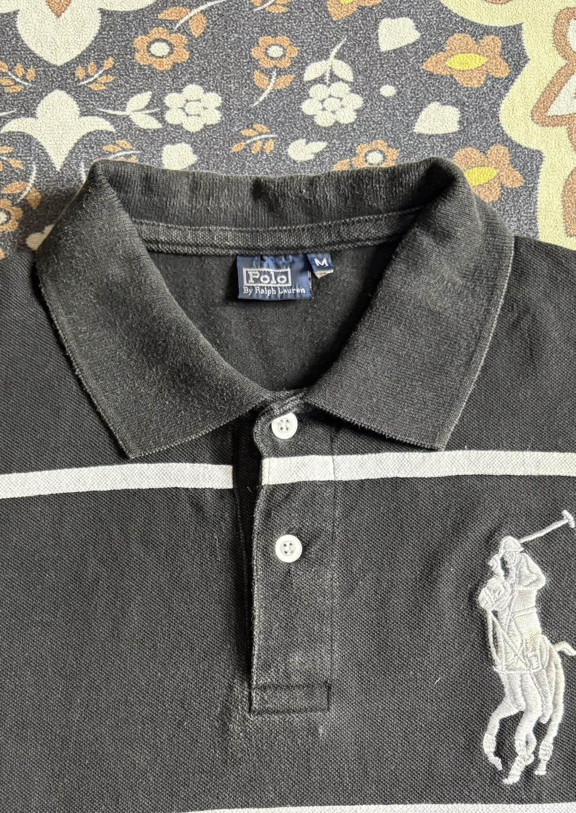 Designer Polo Ralph Lauren Big Logo Striped Polo Tee Size US M / EU 48-50 / 2 - 5 Thumbnail