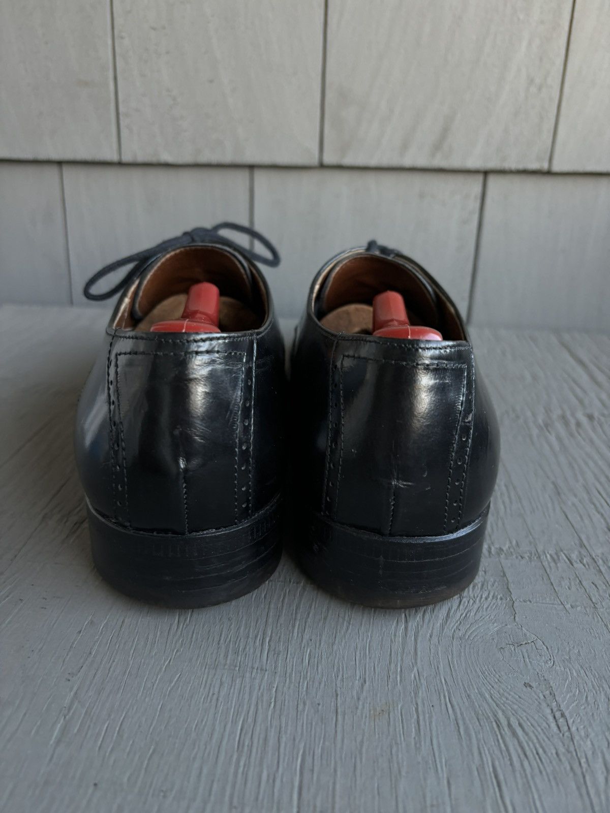 FABI × Vintage Vintage Black Leather Wingtip Derby Shoes Oxford Fabi Mens 8 Size US 8 / EU 41 - 8 Thumbnail