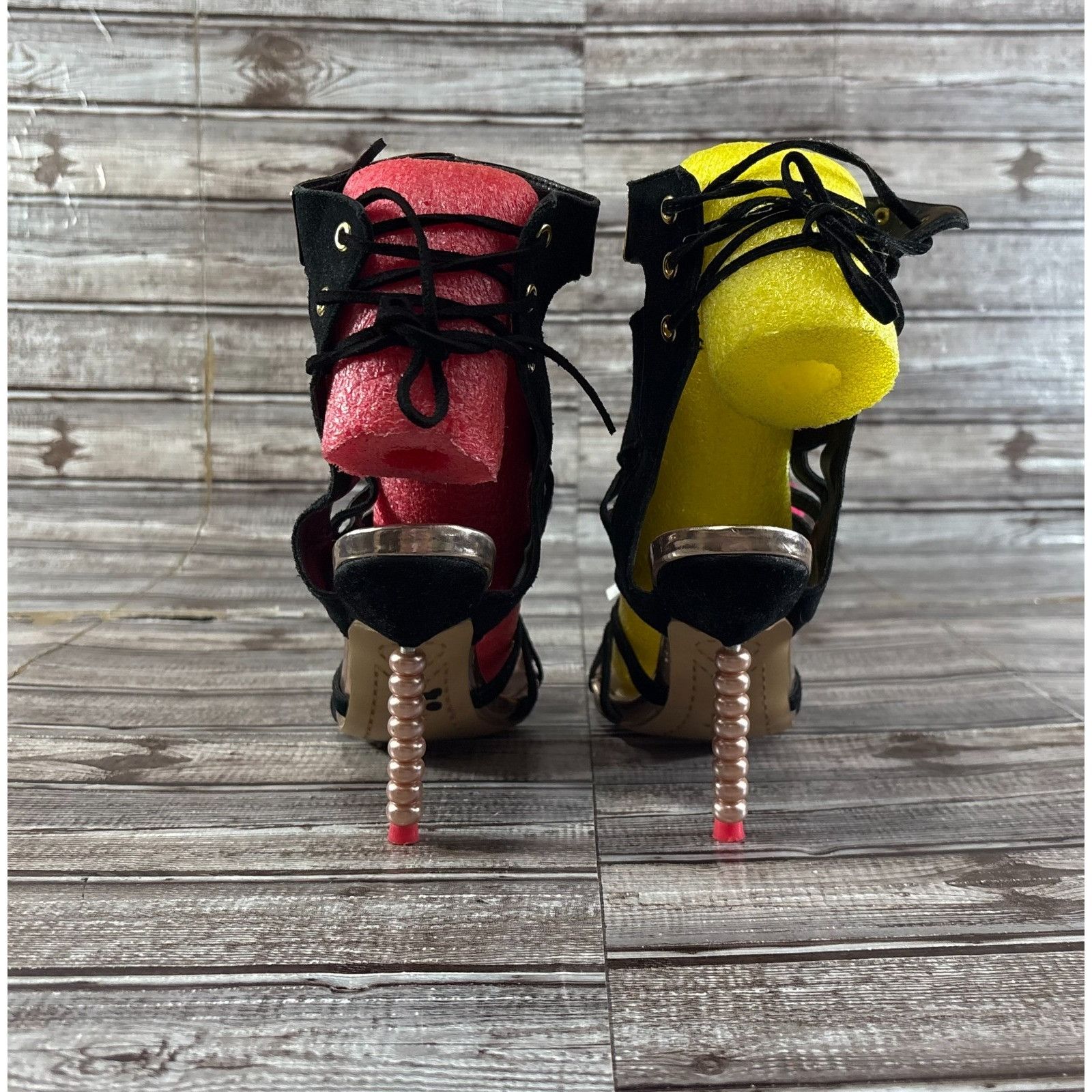 Sophia Webster Sophia Webster Gold Mirrored Leather Yasmina Pom Pom Sandals Size US 7 / IT 37 - 4 Thumbnail