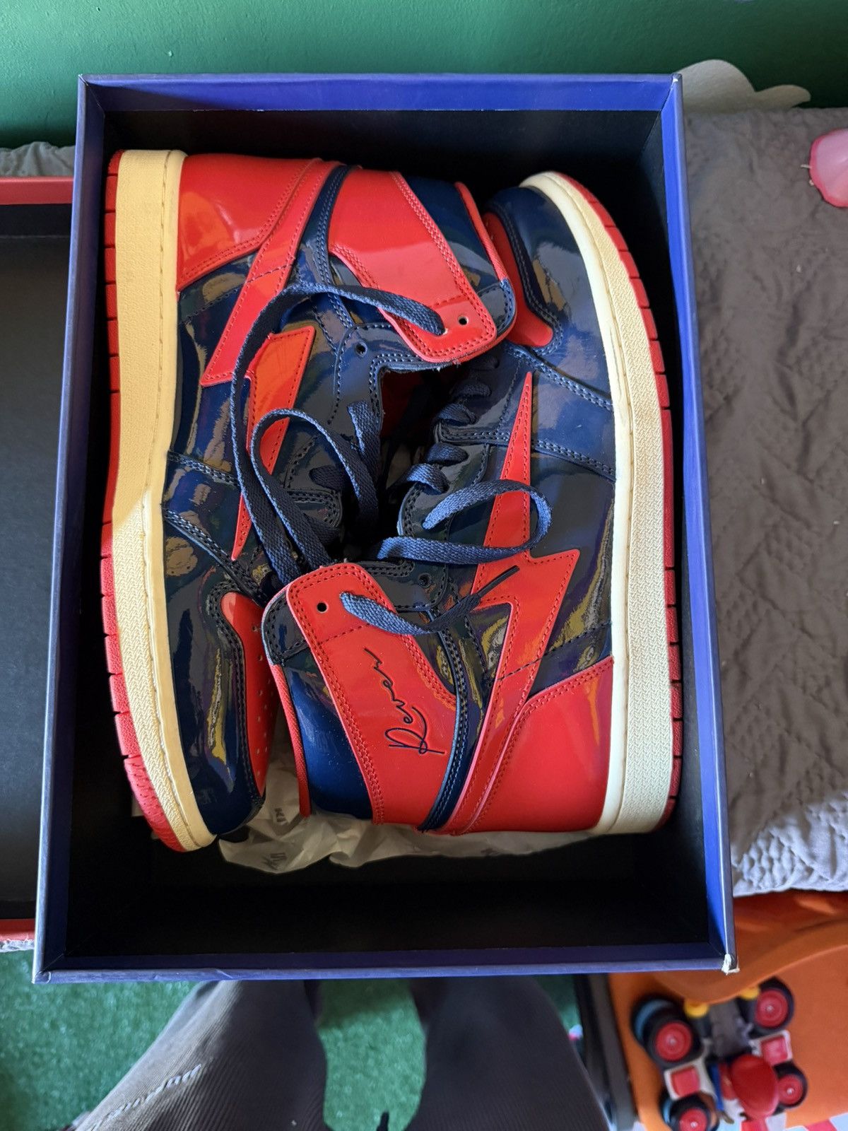 Reves Paris Air Kiy RARE Midnight Blue Red Size US 11 / EU 44 - 9 Thumbnail
