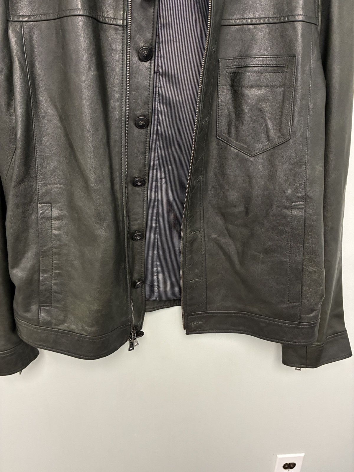 John Varvatos Biker Leather Jacket EU 52 USA 42 Size US L / EU 52-54 / 3 - 9 Thumbnail