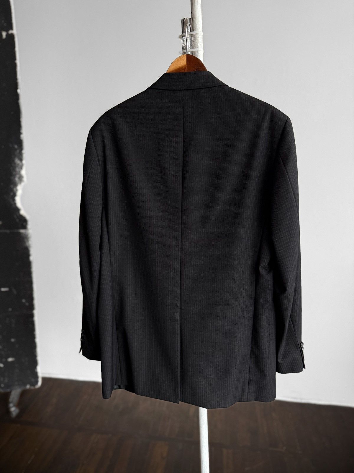 Givenchy Givenchy Men Black Pinstripe 3-Button Suit Blazer Jacket Size 40S - 4 Thumbnail