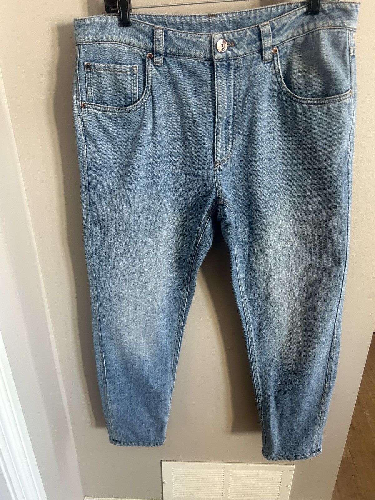 Brunello Cucinelli Brunello Cucinelli Straight Leg-Mid Rise Jeans Size 36" / US 14 / IT 50 - 1 Thumbnail