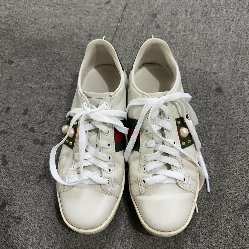 Gucci Gucci Ace Studded White Sneakers for Women - Size US 6.5 / IT 36.5 - 2 Thumbnail