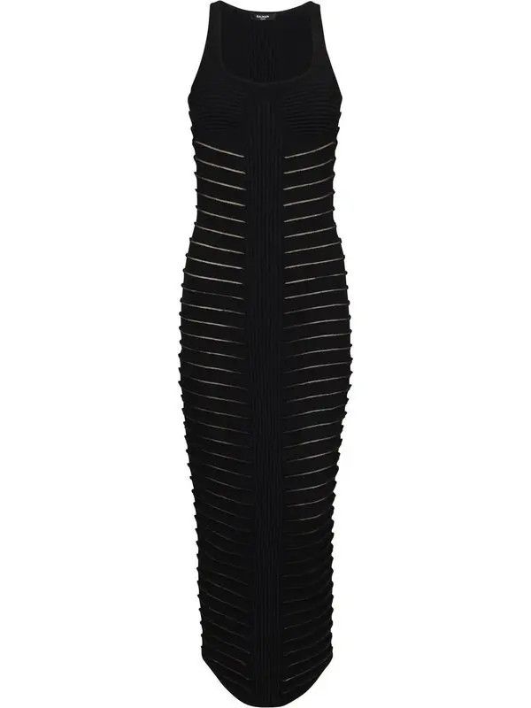 Balmain o1y0525 Midi Dress in Black Size M / US 6-8 / IT 42-44 - 1 Thumbnail