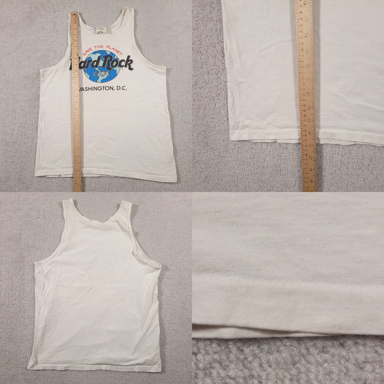 Hard Rock Cafe VINTAGE Hard Rock Cafe Washington DC Tank Top Shirt Adult Large White Made in USA Size US L / EU 52-54 / 3 - 9 Thumbnail