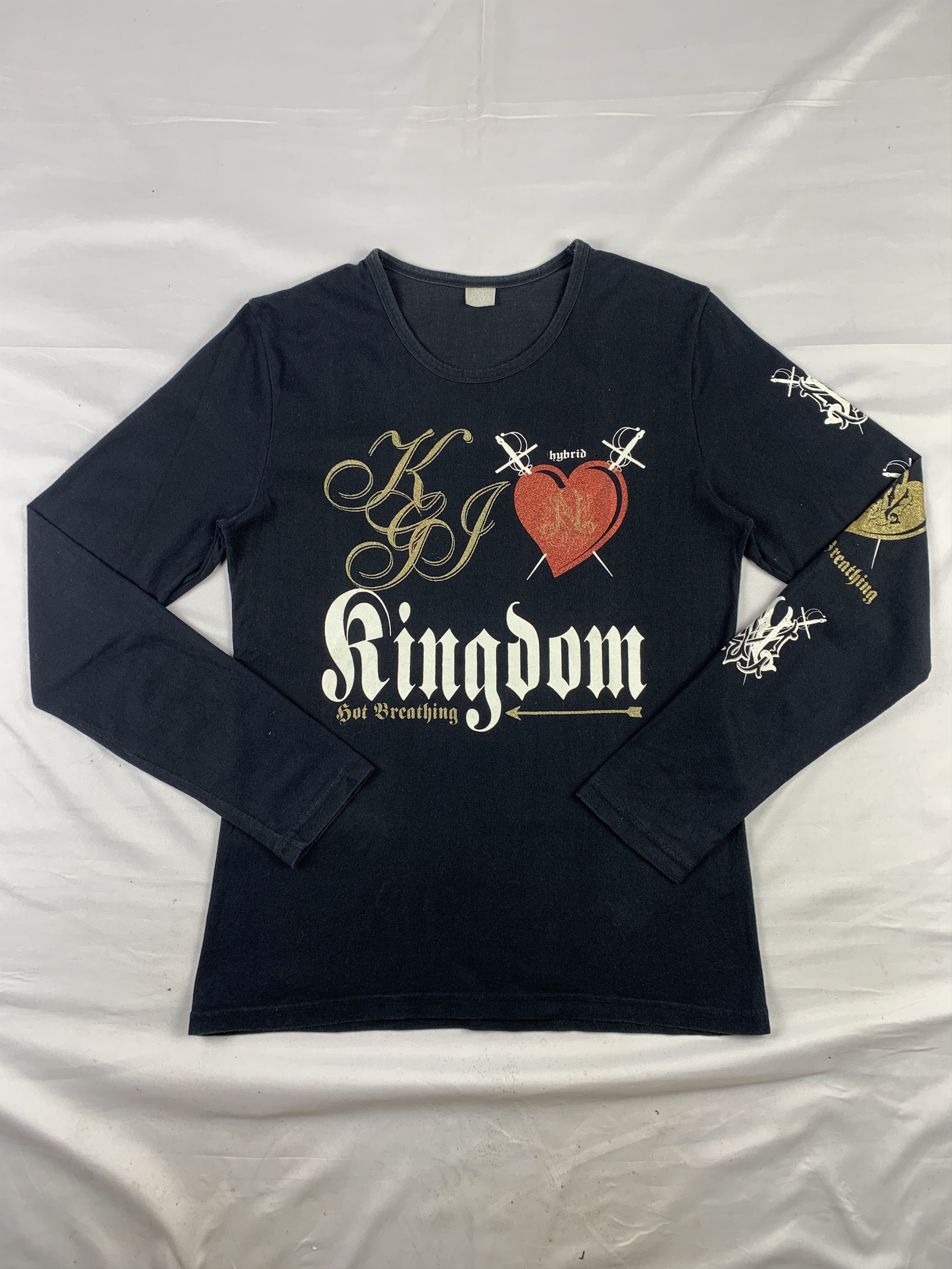 Japanese Brand Cornflake Japan Black Heart Longsleeve Tee (L) Size L / US 10 / IT 46 - 1 Thumbnail