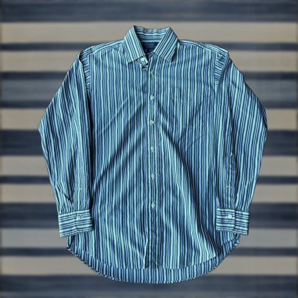 Polo Ralph Lauren VINTAGE Polo Ralph Lauren Curham Striped Button Shirt Mens 15 32/33 Size US M / EU 48-50 / 2 - 1 Thumbnail