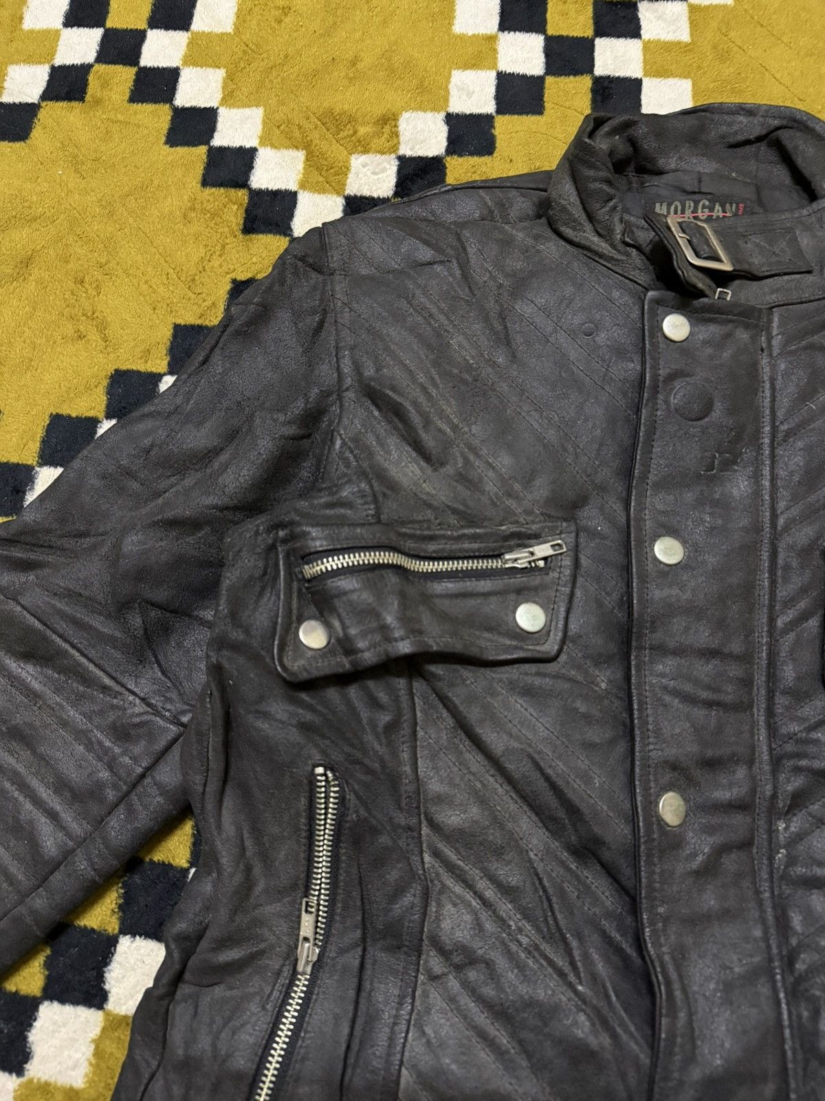 Morgan Homme Vintage Morgan Biker Leather Jacket Size US S / EU 44-46 / 1 - 7 Thumbnail