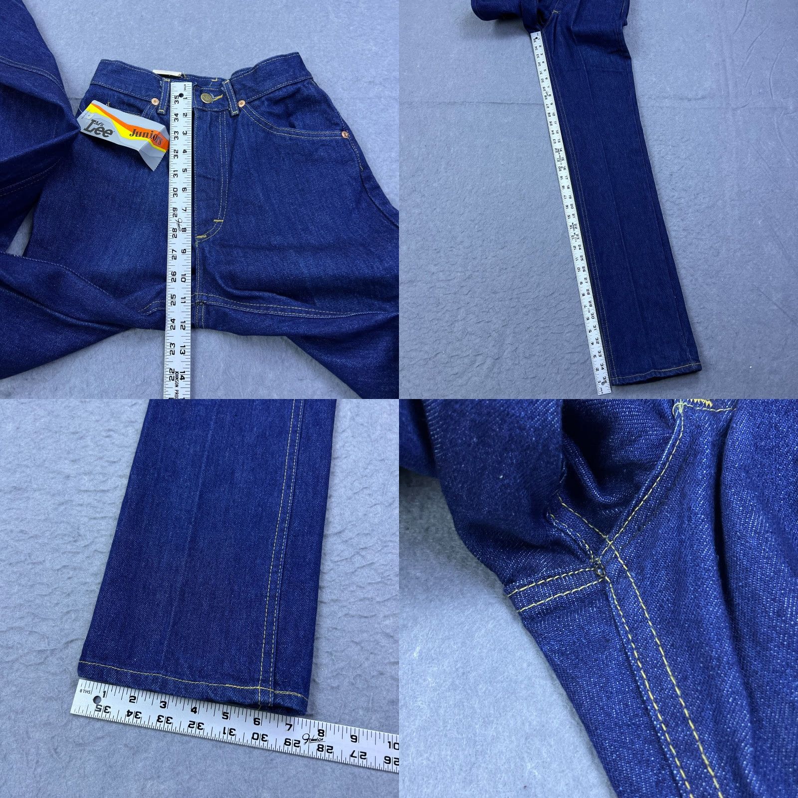 Lee Lee Jeans Womens 5 Dark Blue Straight Leg 1980s Juniors 23x36 USA Mens? Womens Size 27" / US 4 / IT 40 - 8 Thumbnail