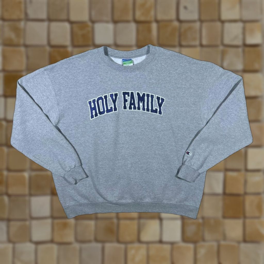 Champion Champion Eco Fleece Holy Family University Embroidered Grey Crewneck Sweatshirt XXL Sweatshirt Mens Pullover Size US XXL / EU 58 / 5 - 1 Thumbnail