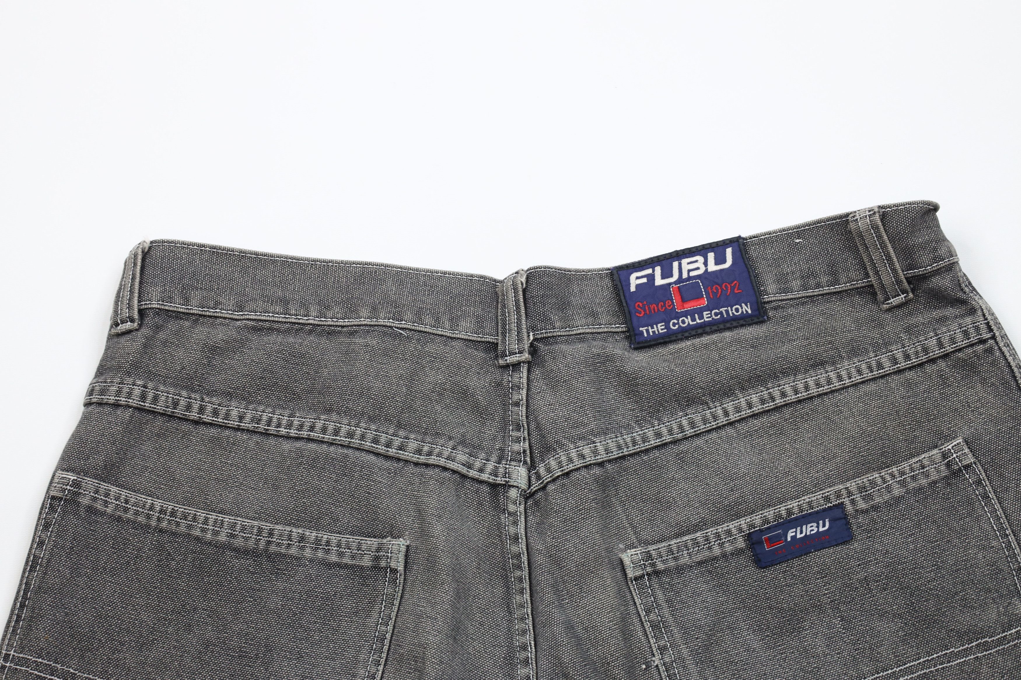 Fubu × Vintage Vintage 90s Fubu Spell Out Baggy Hip Hop Denim Jean Shorts Size US 42 / EU 58 - 11 Thumbnail