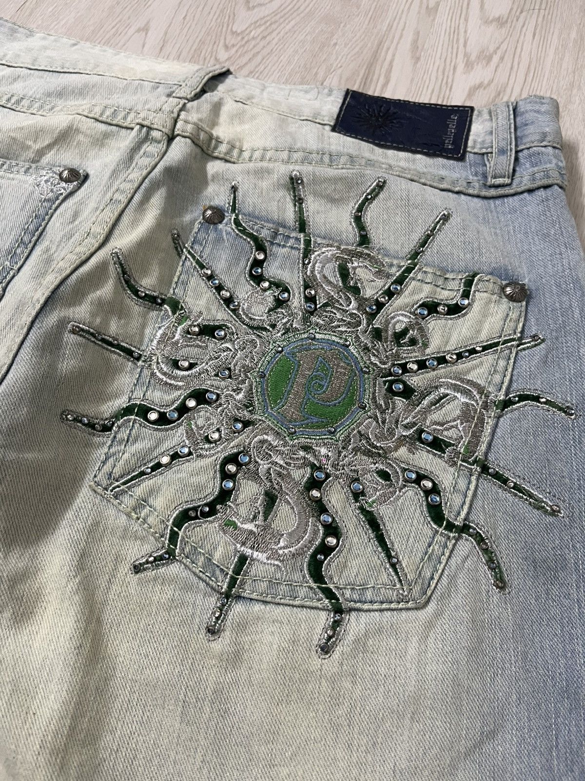 Pelle Pelle Vintage Y2k Pelle Pelle Dragon Embroidery Baggy Jeans Size US 36 / EU 52 - 4 Thumbnail