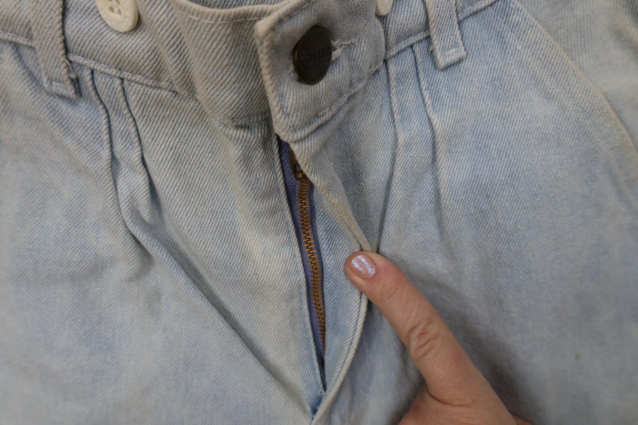 Vintage Vintage 70s Streetwear Pleated Straight Leg Denim Jeans USA Size 29" - 8 Thumbnail