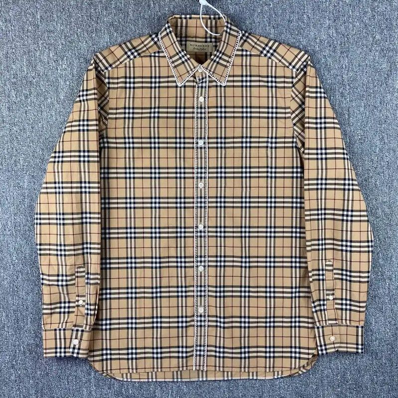 Burberry Burberry Beige Check Cotton Shirt Size L / US 10 / IT 46 - 1 Thumbnail