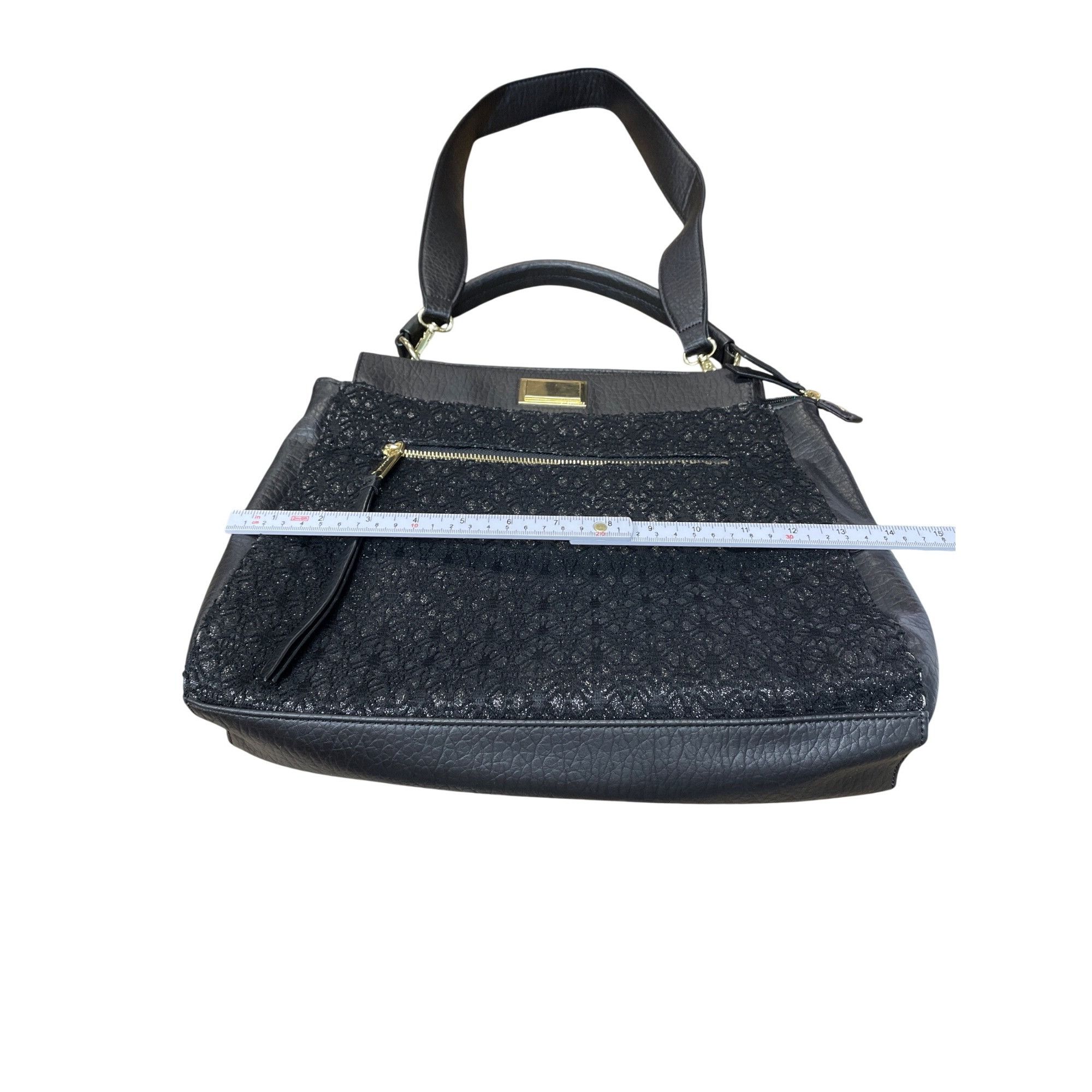 Juicy Couture Juicy Couture Wms Black Gold Pebbled faux leather Shoulder H Size ONE SIZE - 5 Thumbnail