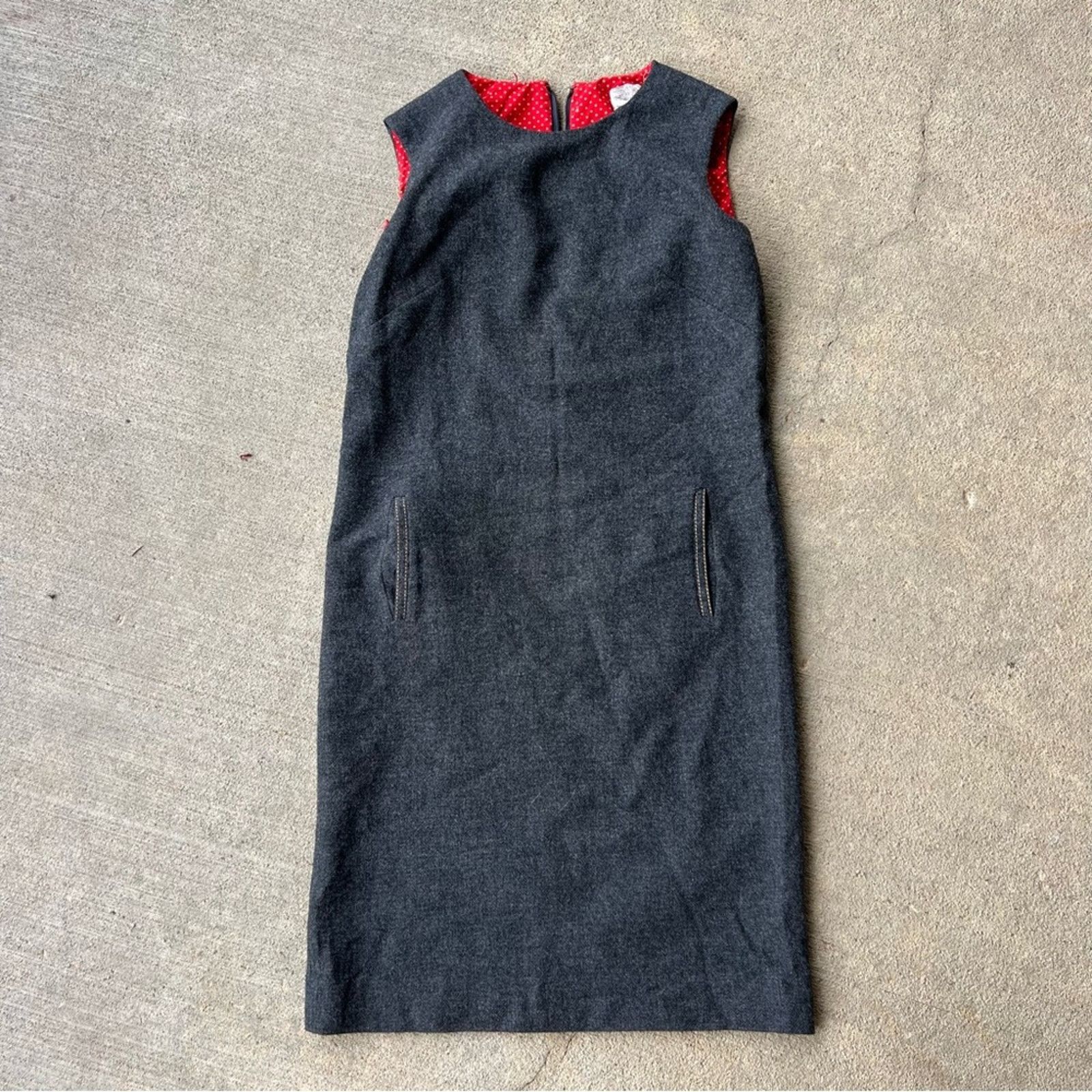 Pendleton 60s Pendleton Woolen Mills Gray Wool Sleeveless Sheath Dress Size L / US 10 / IT 46 - 2 Thumbnail