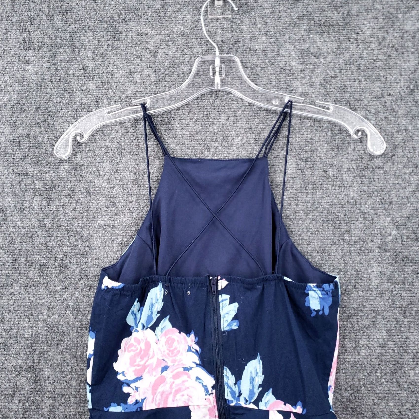 Vintage Charlotte Russe Dress Womens S Small Blue A-Line Floral Sleeveless Cotton Short Size 28" / US 6 / IT 42 - 4 Thumbnail