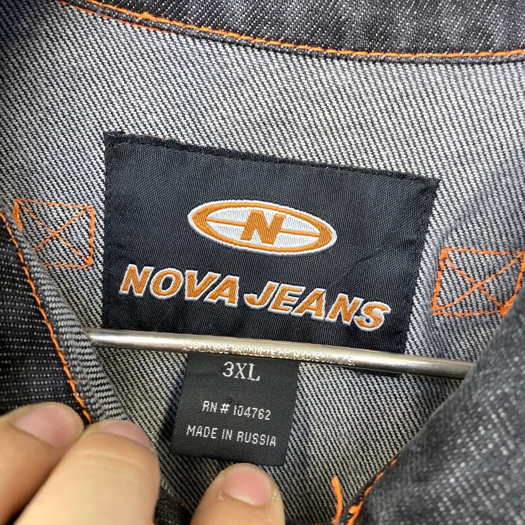 Vintage VINTAGE Platinum Nova Jeans Denim Jacket Mens 3XL Black Denim Logo 80s 90s Jacket Men Size US 39 - 3 Thumbnail