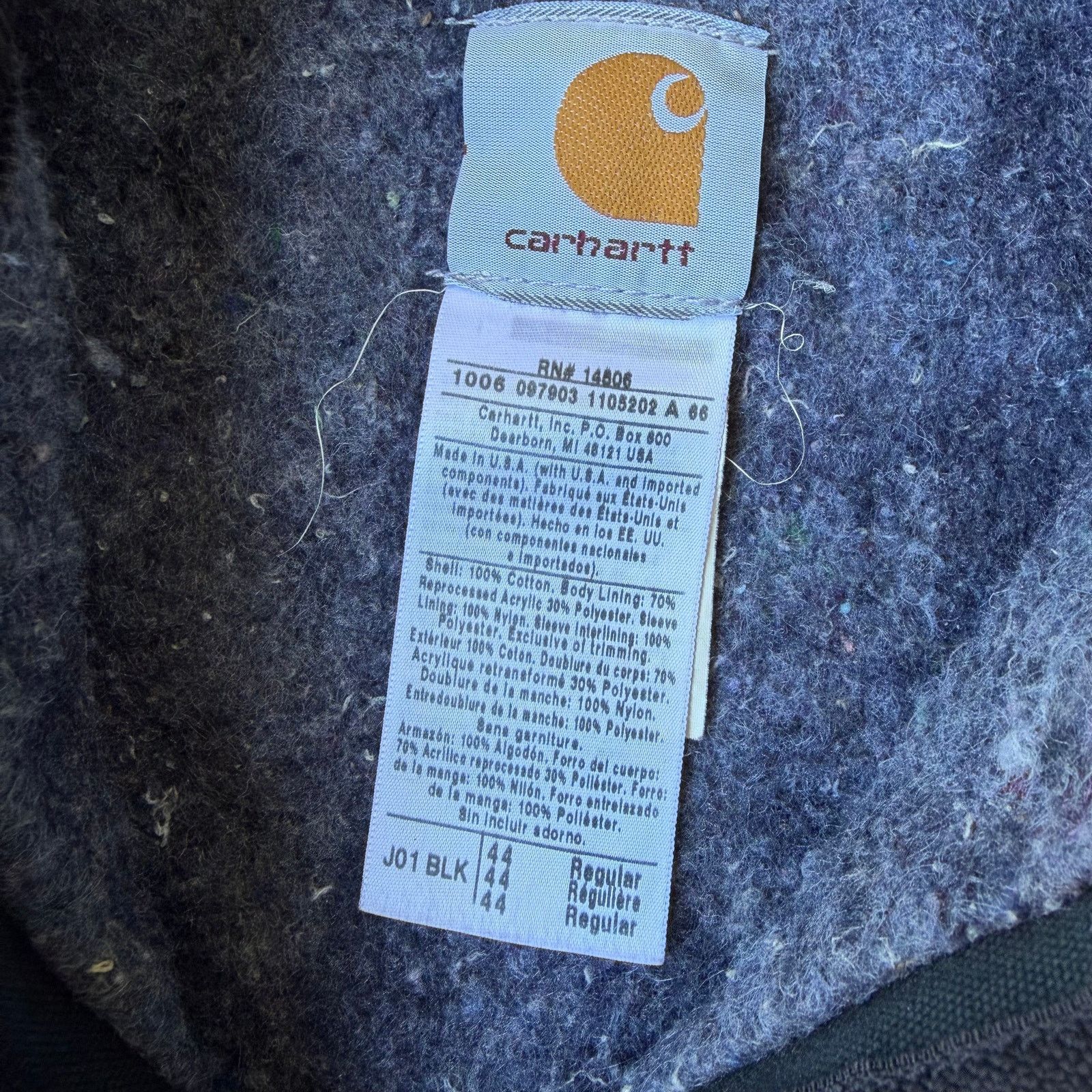 Carhartt × Vintage Carhartt J01 black Detroit work wear jacket Size US L / EU 52-54 / 3 - 5 Thumbnail