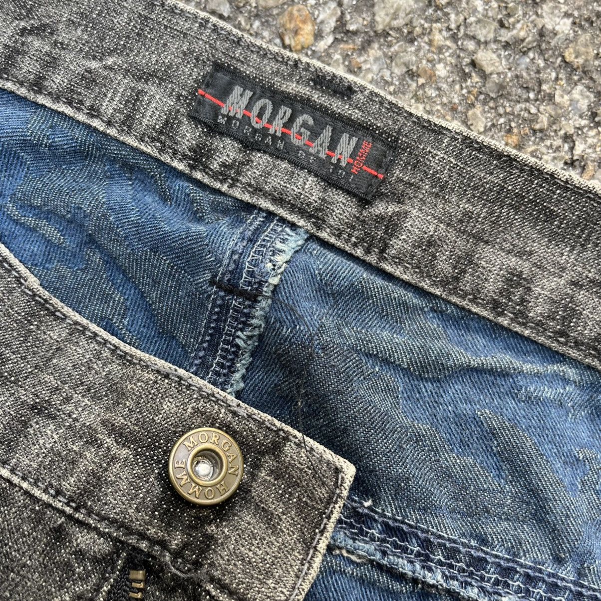 If Six Was Nine Morgan Homme Jeans Two Tone Colour Low Rise Denim Camo Size US 29 - 8 Thumbnail