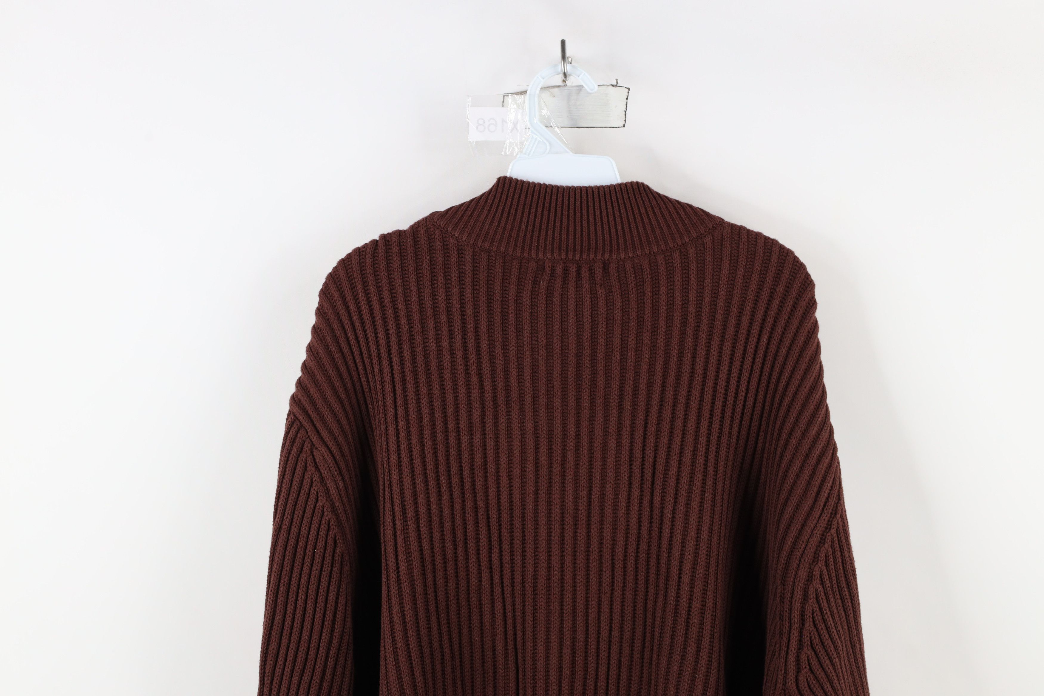 L.L. Bean × Vintage Vintage LL Bean Chunky Ribbed Knit Full Zip Sweater Burgundy Size US XXL / EU 58 / 5 - 11 Thumbnail