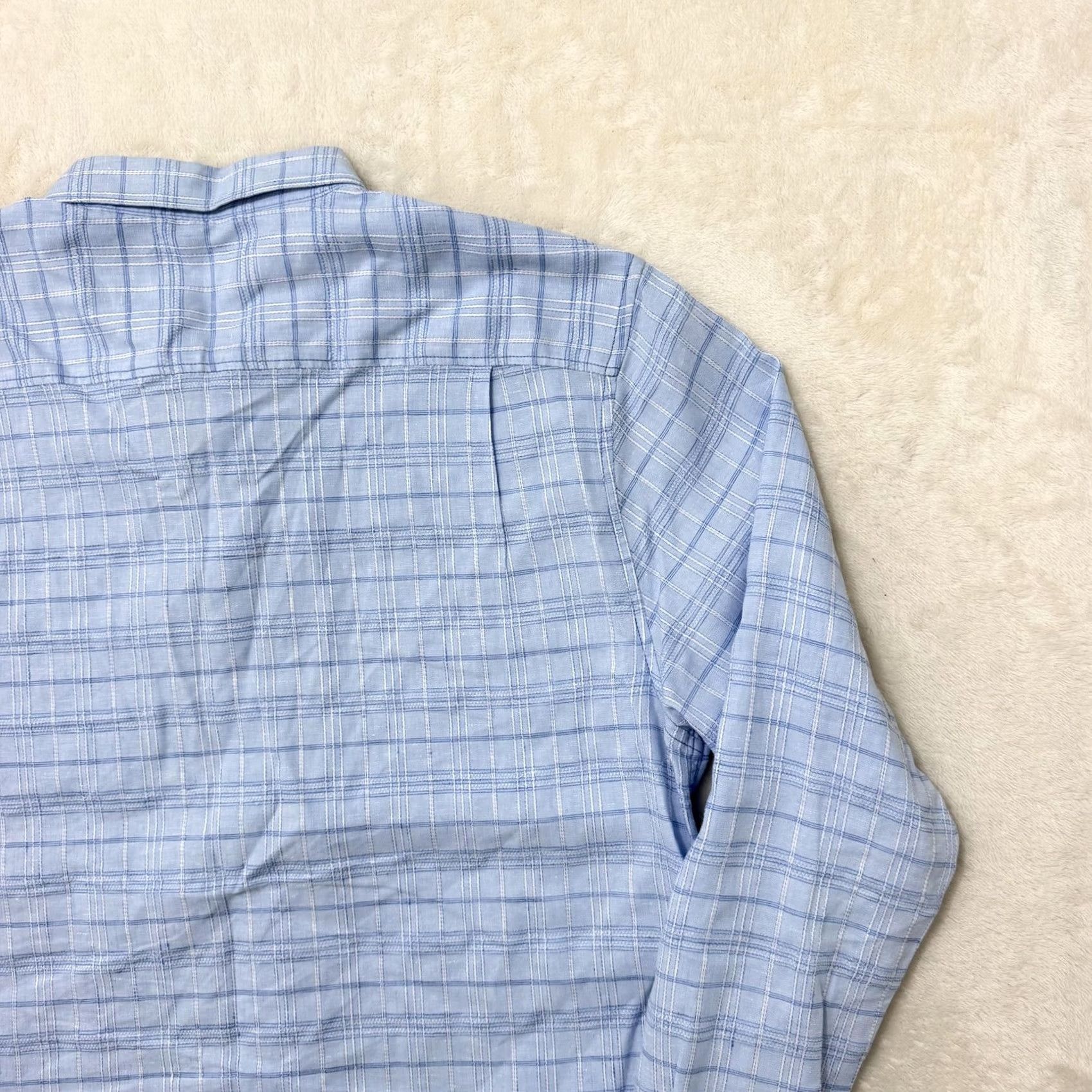Tommy Bahama Tommy Bahama Shirt Mens Large Blue Linen Plaid Barbados Breeze Stretch Button Up Size US L / EU 52-54 / 3 - 7 Thumbnail