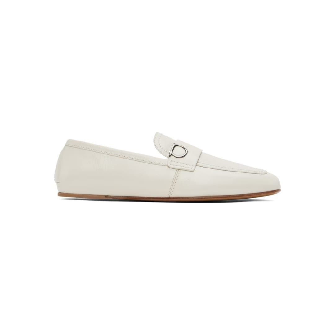 Salvatore Ferragamo o1s1rm0924 Gancini Ornament Loafers in White Size US 11.5 / EU 44-45 - 1 Thumbnail