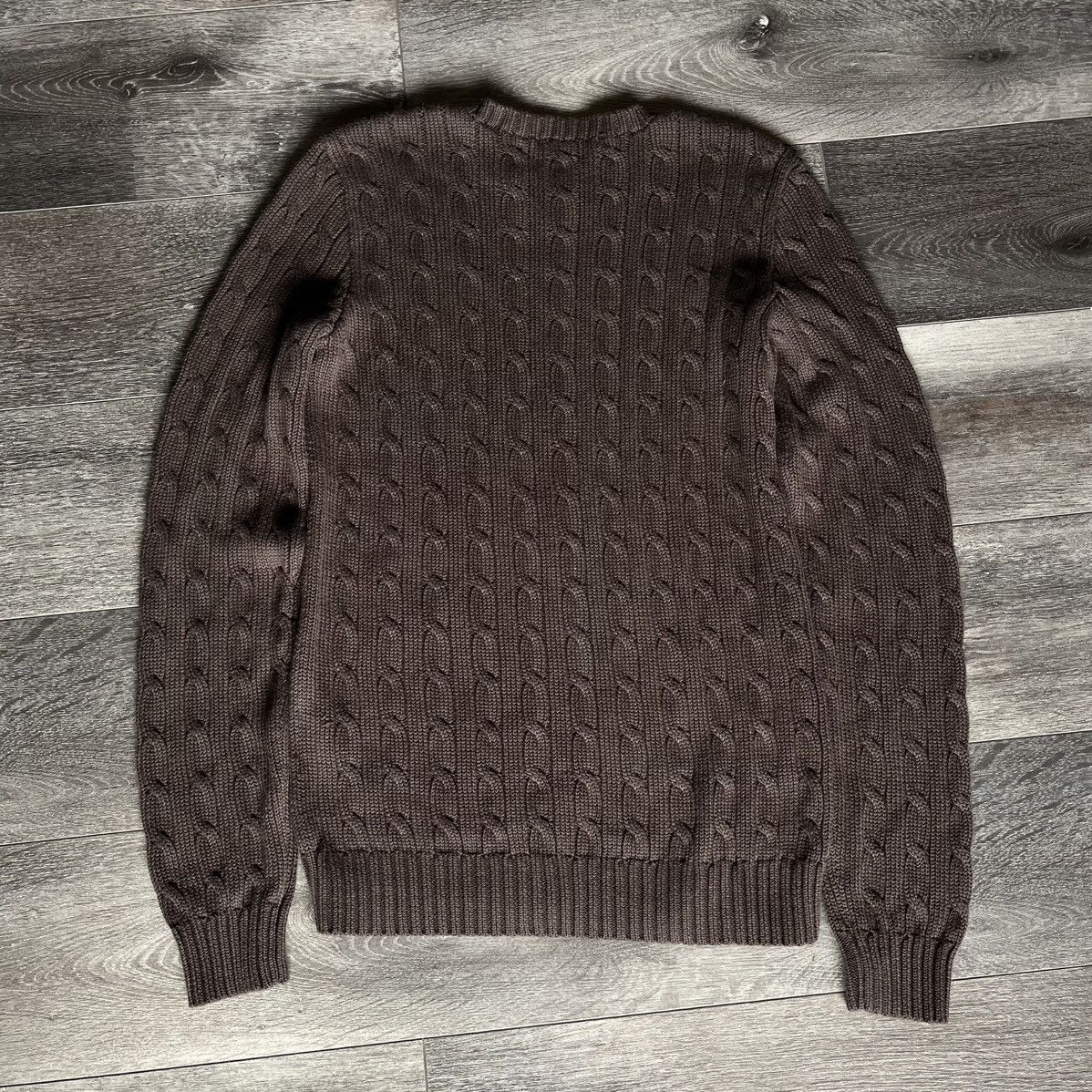 Polo Ralph Lauren Vintage 90s Polo Ralph Lauren Sport Cable Knit Sweater Logo Size L / US 10 / IT 46 - 2 Thumbnail