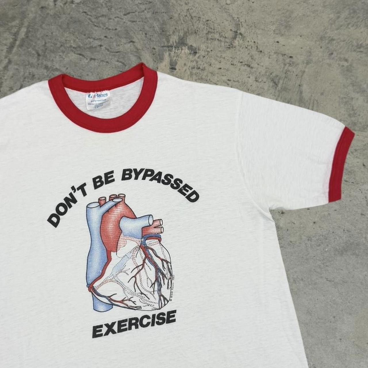 Hanes × Vintage Vintage 1982 “Don’t Be Bypassed - Exercise” Ringer T-Shirt Size US XL / EU 56 / 4 - 1 Thumbnail