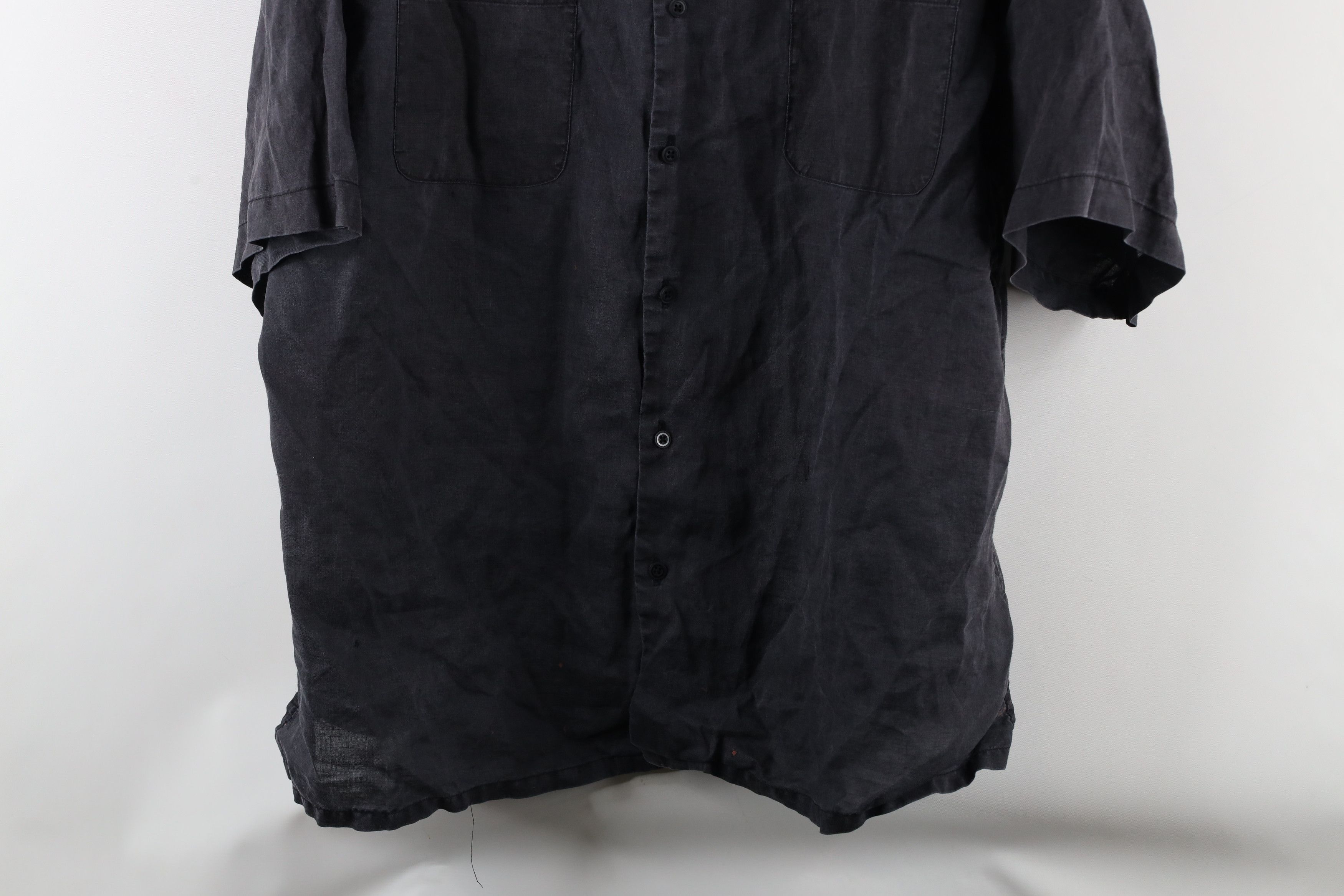 Vintage Vintage 90s Streetwear Looped Collar Button Shirt Black Size US XXL / EU 58 / 5 - 3 Thumbnail