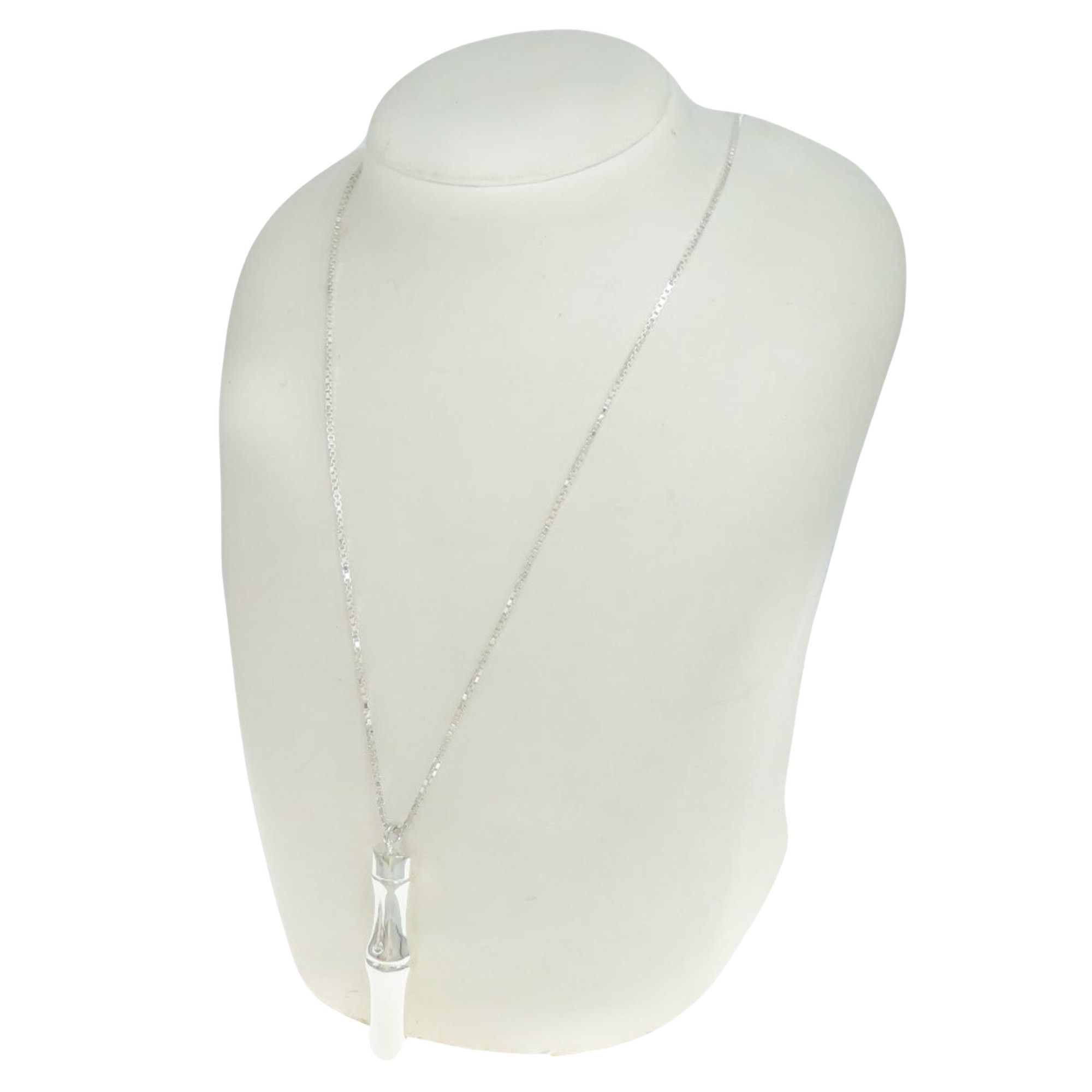 image of Gucci Bamboo Necklace in Silver, Women's