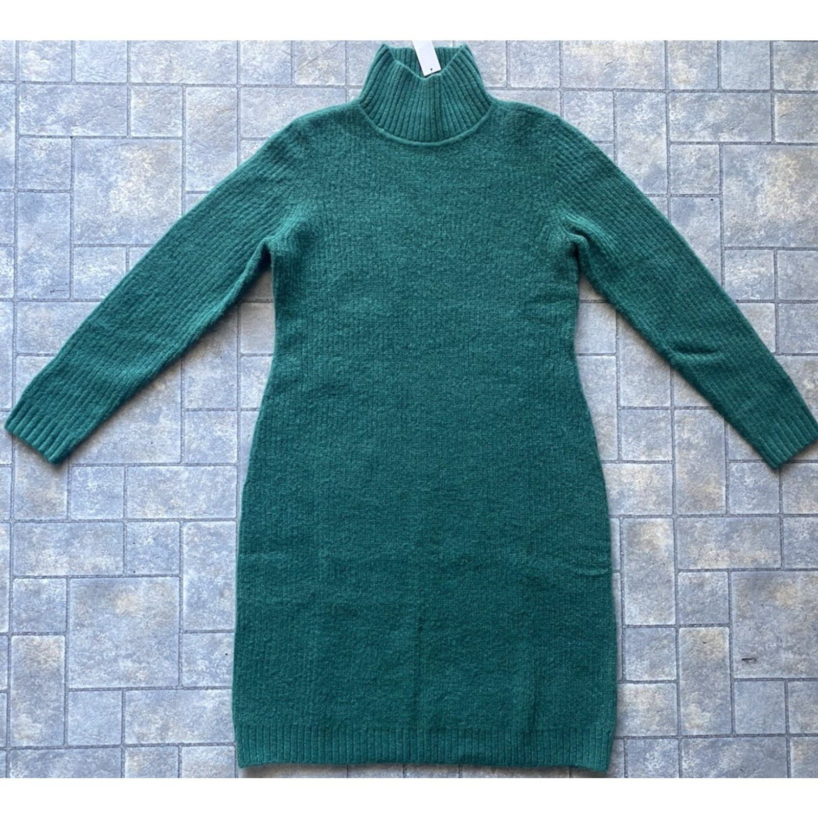 Talbots VINTAGE? Wait it's NWT New Talbots Ribbed Turtleneck Sweater Dress Green Women’s Large Size L / US 10 / IT 46 - 2 Thumbnail