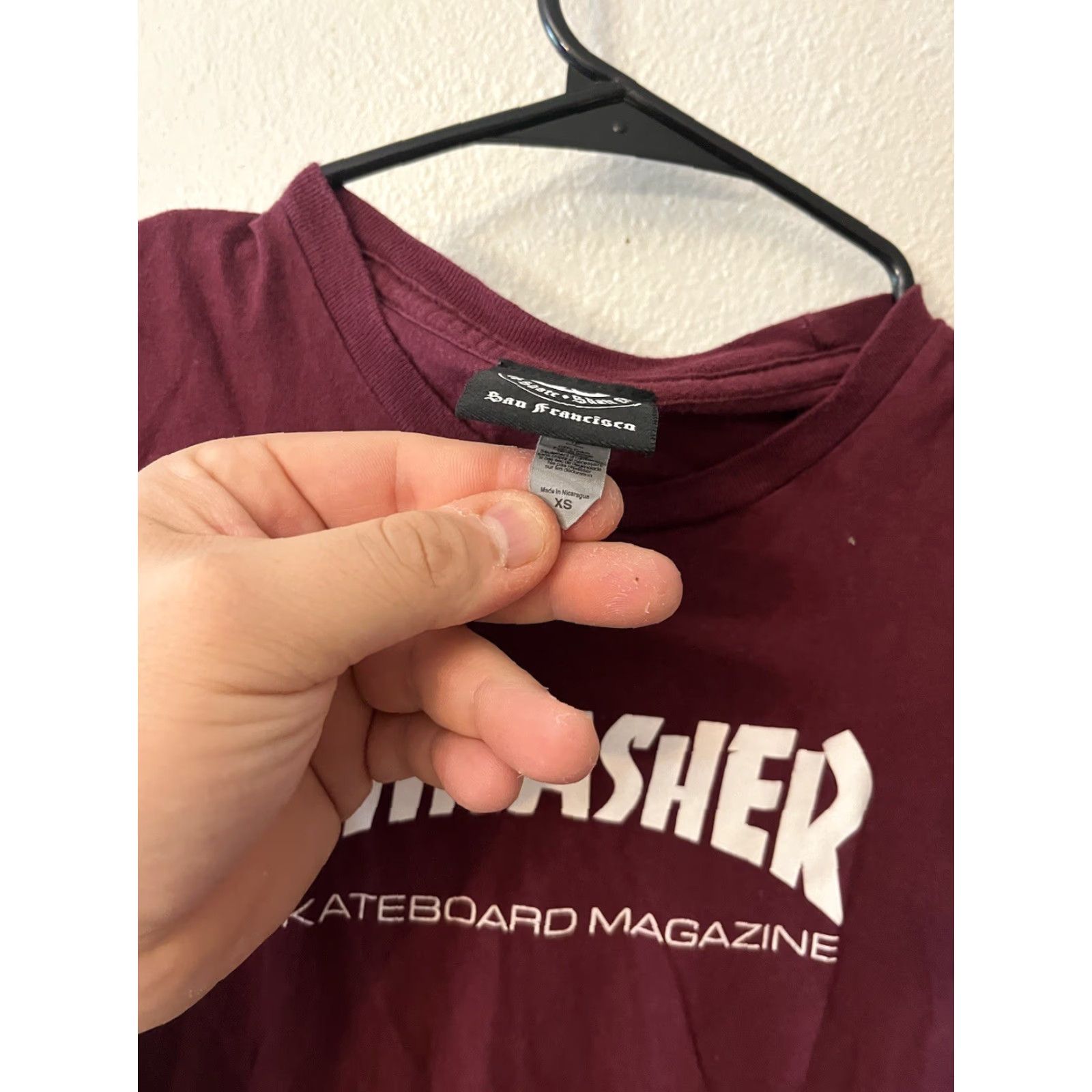 Thrasher VINTAGE Thrasher Magazine T-Shirt Men XS Crew Neck Short Sleeve Cotton Graphic Maroon Outdoors Skateboarding Size US XS / EU 42 / 0 - 4 Thumbnail