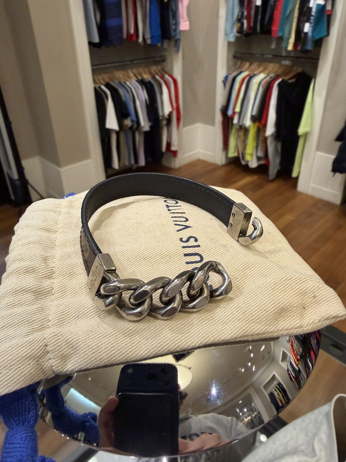 Louis Vuitton Louis Vuitton Monochain Leather Bracelet Size ONE SIZE - 3 Thumbnail