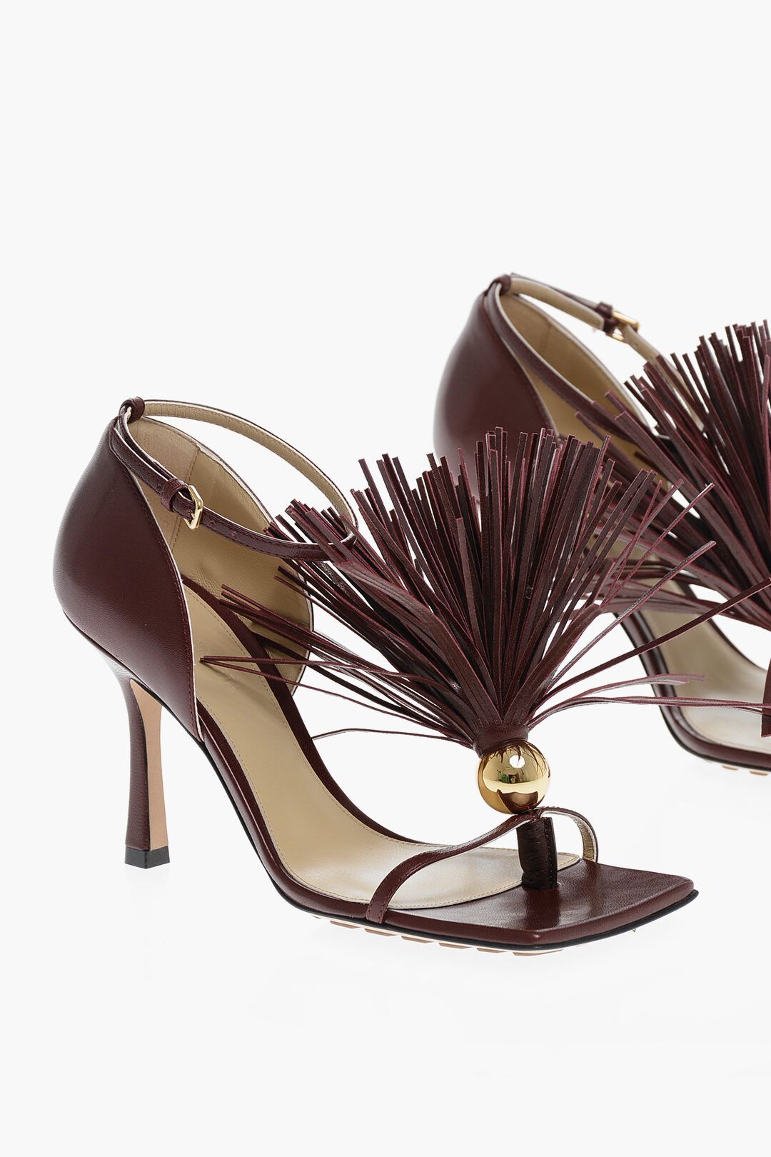 image of Bottega Veneta O1Dk11S1223 Sandals In Burgundy, Women's (Size 6)
