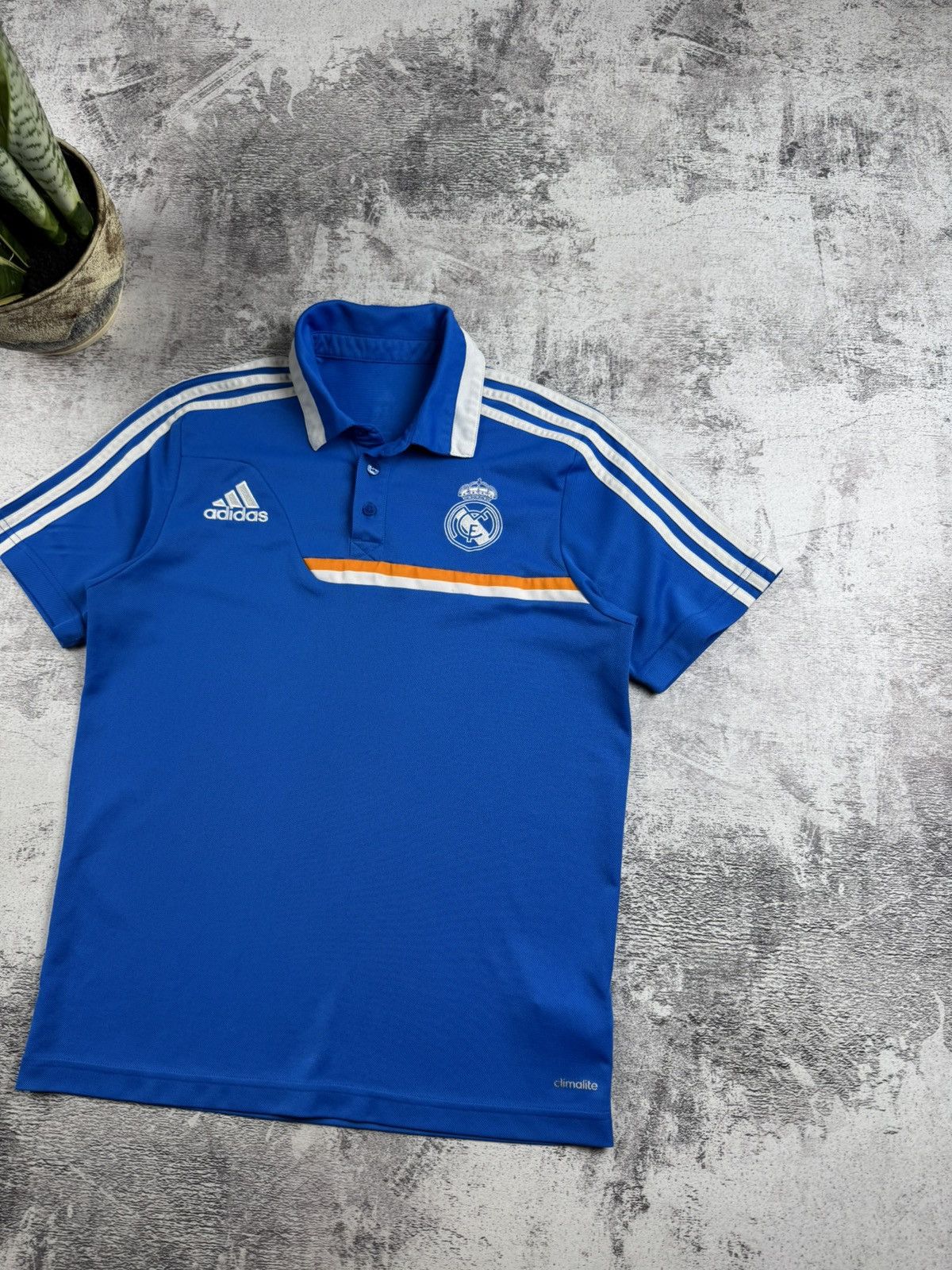 Adidas Real Madrid Training Men 2013 2014 Adidas Blue Soccer Football Shirt Jersey Polo Size US S / EU 44-46 / 1 - 3 Thumbnail