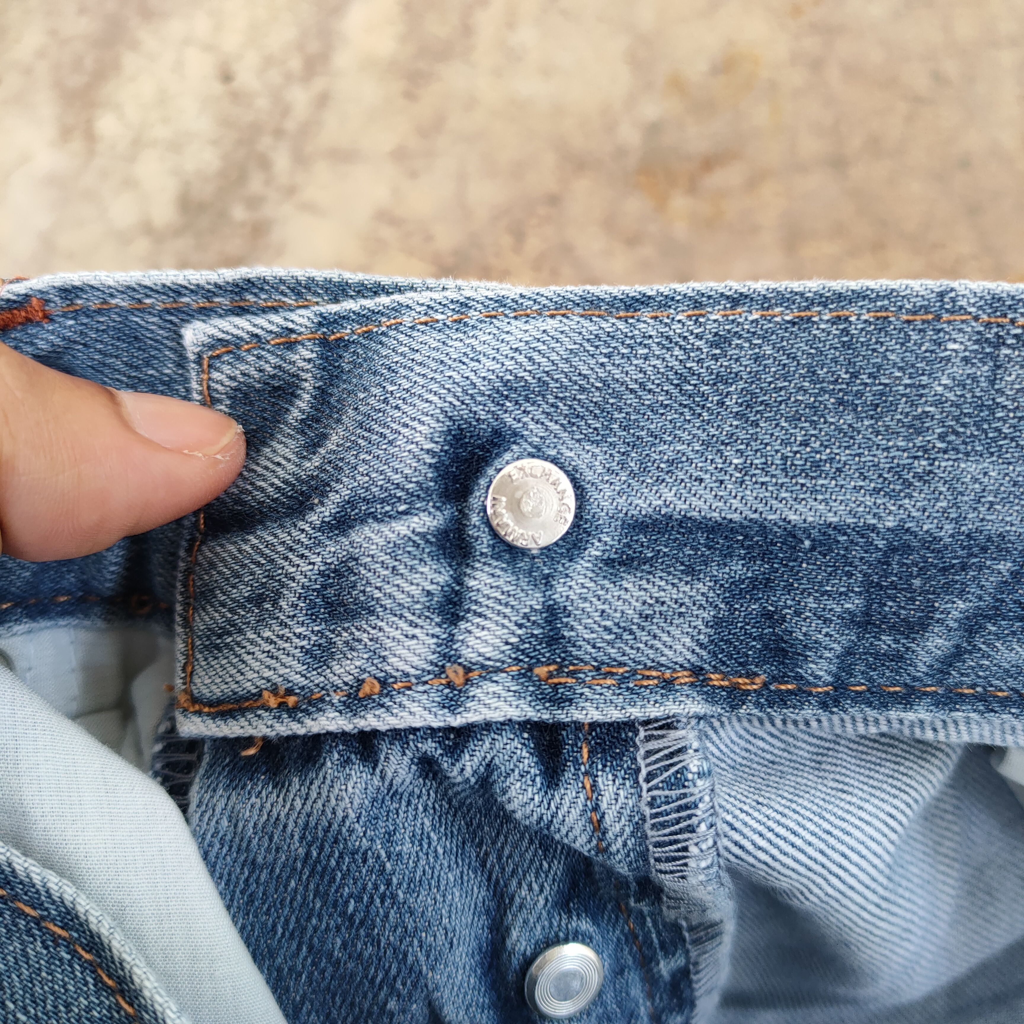 Armani Exchange # VINTAGE ARMANI EXCHANGE FADED JEANS PANTS Size US 35 - 14 Thumbnail